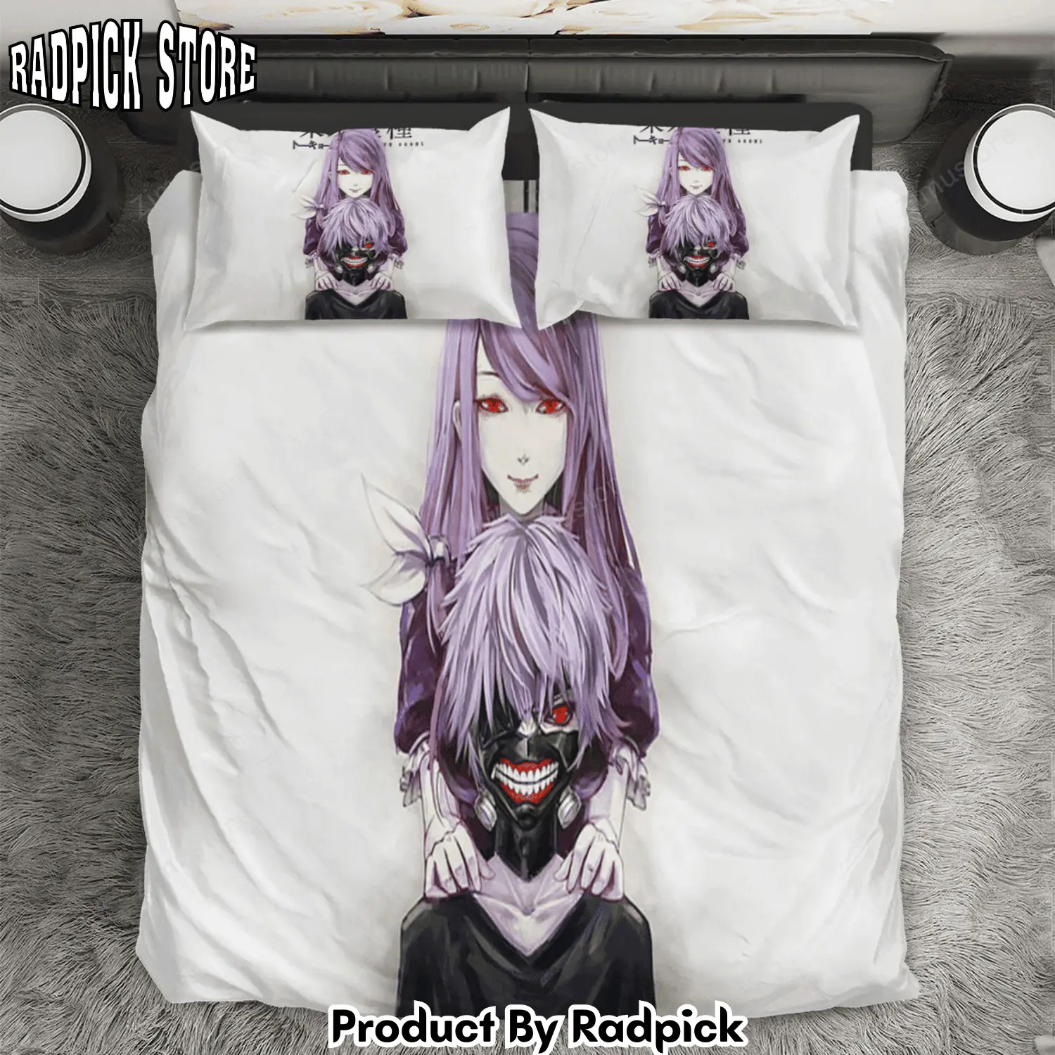 Radpick tokyo ghoul poster 9 3pcs 3pcs bedding set duvet cover and pillow cases gift for fan rp327712